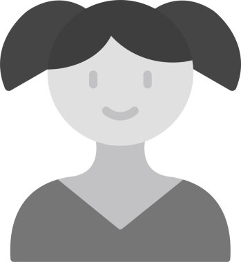 Kızım. Web simgesi basit illüstrasyon 