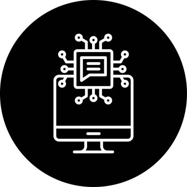 Yapay Zeka web simgesi, vektör illüstrasyonu