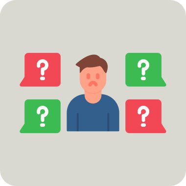 Soru web simgesi, vektör illüstrasyonu 