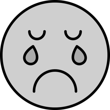 Ağlayan emoji. Web simgesi basit illüstrasyon