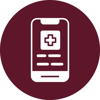 Tıbbi uygulamalı dijital aygıt ekranı, basit vektör tasarımı