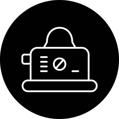 ekmek kızartma makinesi web simgesi, vektör çizim