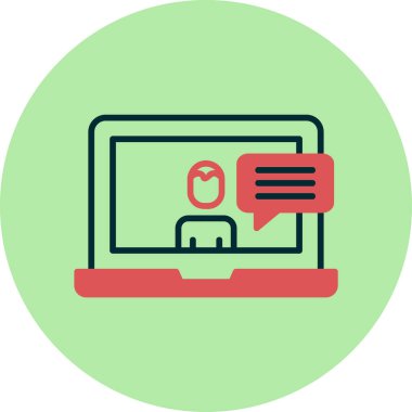 Ana hatlı biçim vektör illüstrasyon tasarımında konferans simgesi