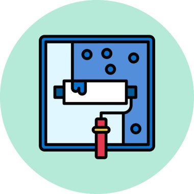 Web simgesi boyanıyor, vektör illüstrasyonu