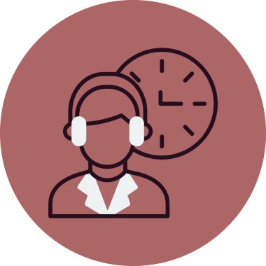 operatör düz simge, vektör, illüstrasyon