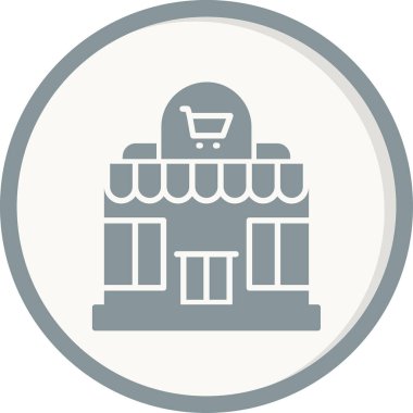 Süpermarket simgesi vektör illüstrasyonu