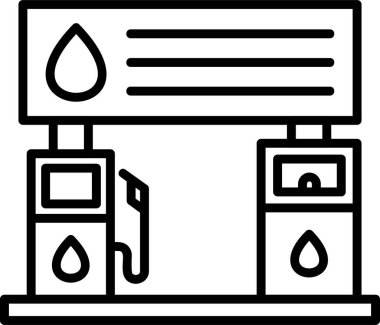 benzinlik ikonu vektör illüstrasyonu