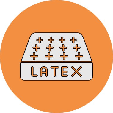 Latex Mattress Modern Simge, Beyaz Arkaplan Vektör İllüstrasyonu 