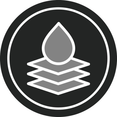 Su geçirmez yüzey çizgisi simgesi. Su geçirmez sembol kavramı beyaz arkaplanda izole edilmiş. Vektör illüstrasyonu