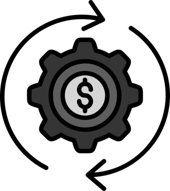 Para akışı. Web simgesi basit illüstrasyon