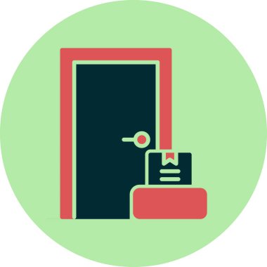 Kapıdan kapıya. Web simgesi basit illüstrasyon