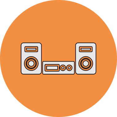 Müzik Sözcüsü Web simgesi basit illüstrasyon