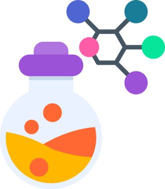 Kimya web simgesi, vektör illüstrasyonu