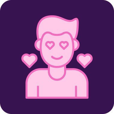 Aşık bir adam. Web simgesi basit illüstrasyon