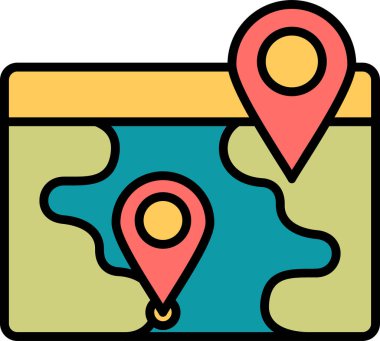 Konum haritası işaretleyici. vektör simgesi