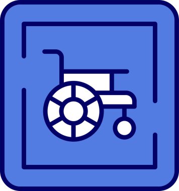 Tekerlekli sandalye web simgesinin vektör çizimi