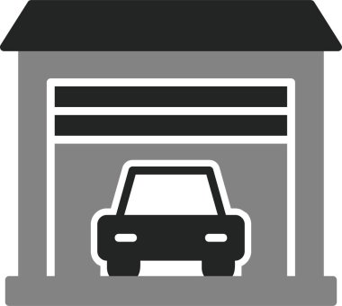 Garaj. Web simgesi basit illüstrasyon