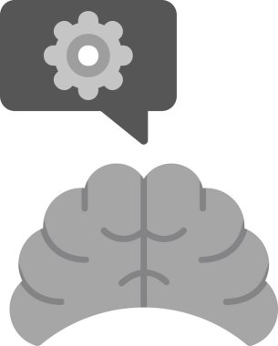 Beyin Simgesi Basit Vektör İllüstrasyonu 