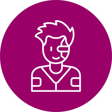 İnsanoğlunun fütürist Google 'lar taktığı basit çizgi çizimi, siber punk konsepti