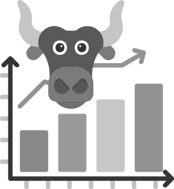 Boğa grafiği Borsa simgesi, basit illüstrasyon 