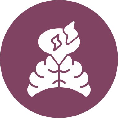 Beyin Simgesi Basit Vektör İllüstrasyonu 