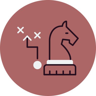 Satranç taşı simgesi, Strateji sembolü, vektör illüstrasyonu