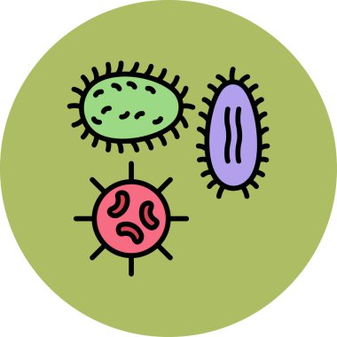 Mikroorganizmalar. Web simgesi basit illüstrasyon