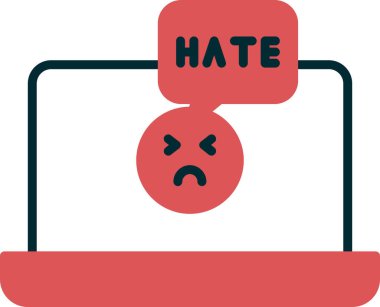 Nefret mesajı, vektör simgesi çizimi 