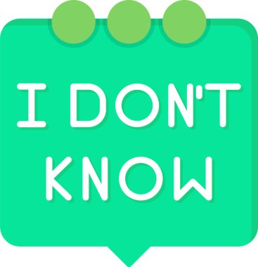 Konuşma balonu ikonu vektör illüstrasyonunu bilmiyorum 