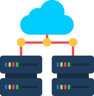 İnternet amaçları için büyük verileri temsil eden soyut düz tasarım simgesi.