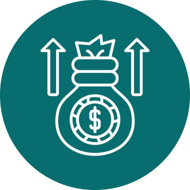 Para çantası ikonu. Basit illüstrasyon, Kâr sembolü 