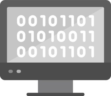 İkili Kod, Web simgesi basit illüstrasyon