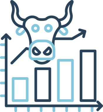 Boğa grafiği Borsa simgesi, basit illüstrasyon 