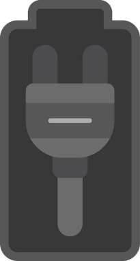Basit Plug simgesi vektör illüstrasyonu