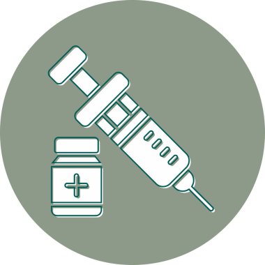 Aşı simgesi tasarımının vektör çizimi