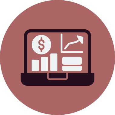 Kârlı bar tablosu vektör simgesi. 