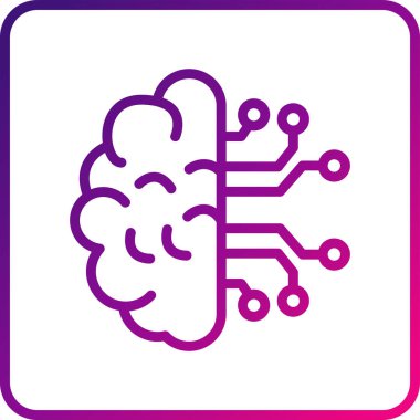 Yapay Zeka web simgesi, vektör illüstrasyonu