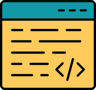 bilgisayar kodlama simgesi, vektör illüstrasyonu