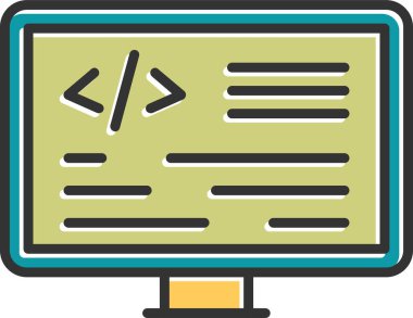 Kodlama. Web simgesi basit illüstrasyon