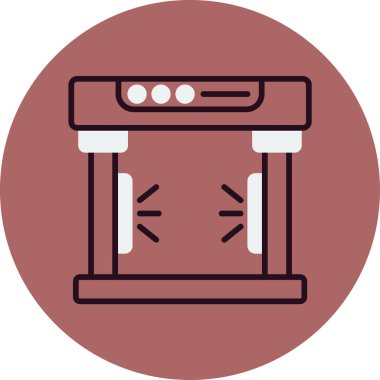 Metal dedektörü. Web simgesi basit illüstrasyon             