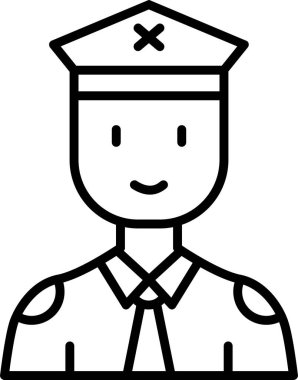 Polis. Web simgesi basit illüstrasyon