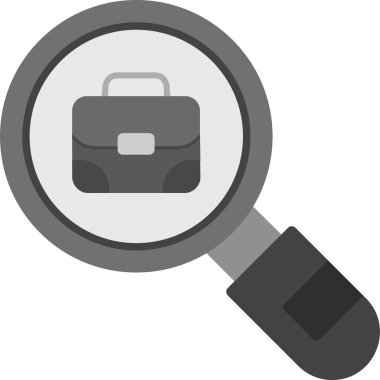 Basit, renkli bir web simgesi ile görsel olarak temsil edilen soyut iş araması.