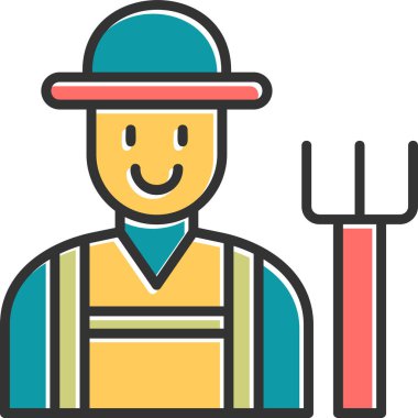 çiftçi ikonu vektör illüstrasyonu 