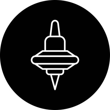 Dönen Üst simgesinin vektör illüstrasyonu 