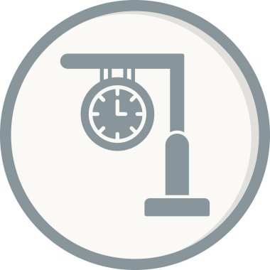 Saat web simgesi, vektör illüstrasyonu