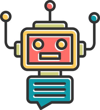 Chatbot, robot simgesi, vektör illüstrasyonu