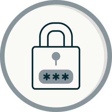 Korumalı parola simgesi, vektör illüstrasyonu basit tasarım