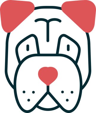 Hayvan Bullmastiff köpek simgesi vektör çizimi