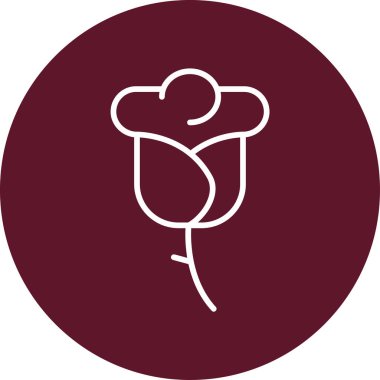 Gül simgesi vektörü. ince çizgi işareti.