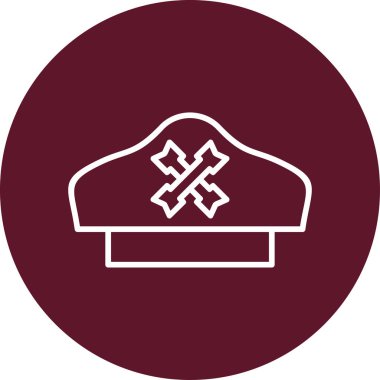 korsan şapka simgesi, vektör illüstrasyonu 